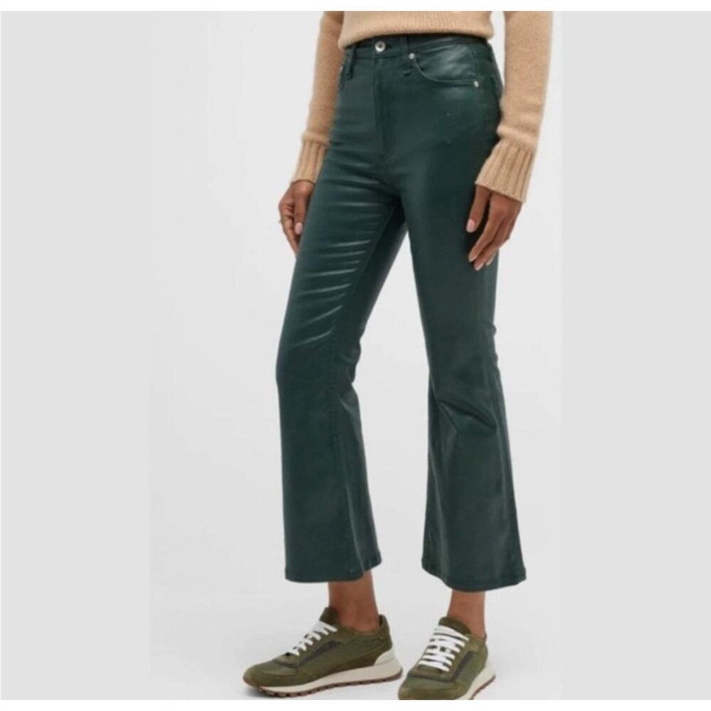 Rag & Bone Casey High-Rise Casey Ankle Flare Pants‎ Size 24 Green